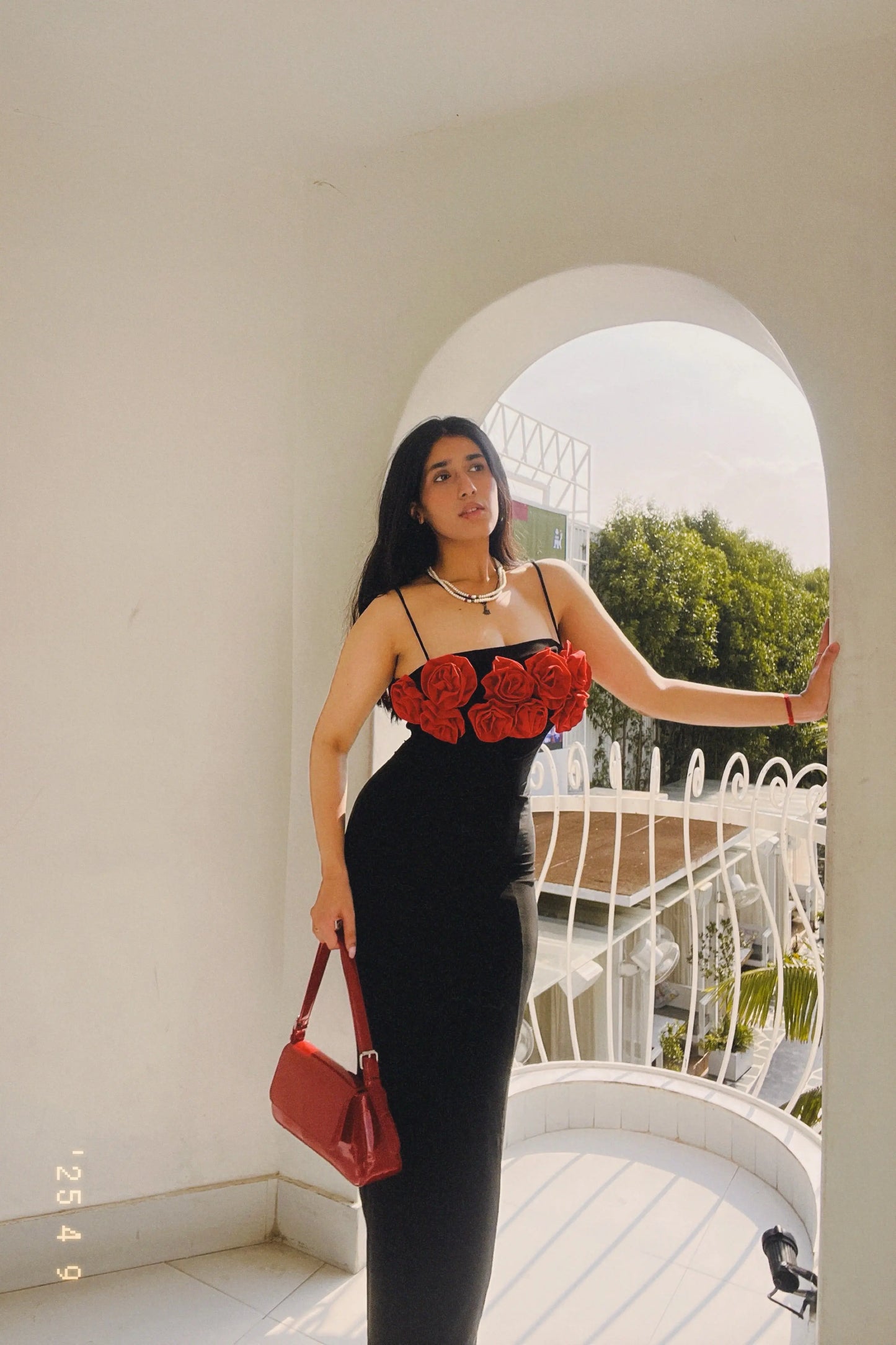 Scarlet Bloom Black Dress