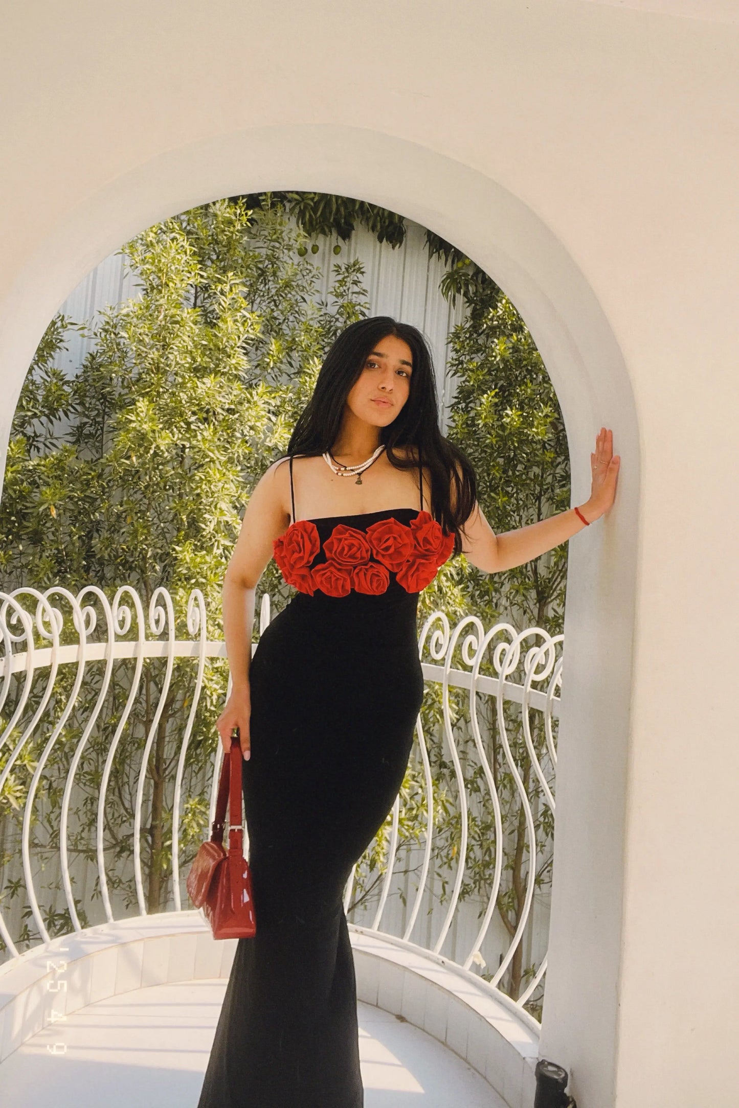 Scarlet Bloom Black Dress