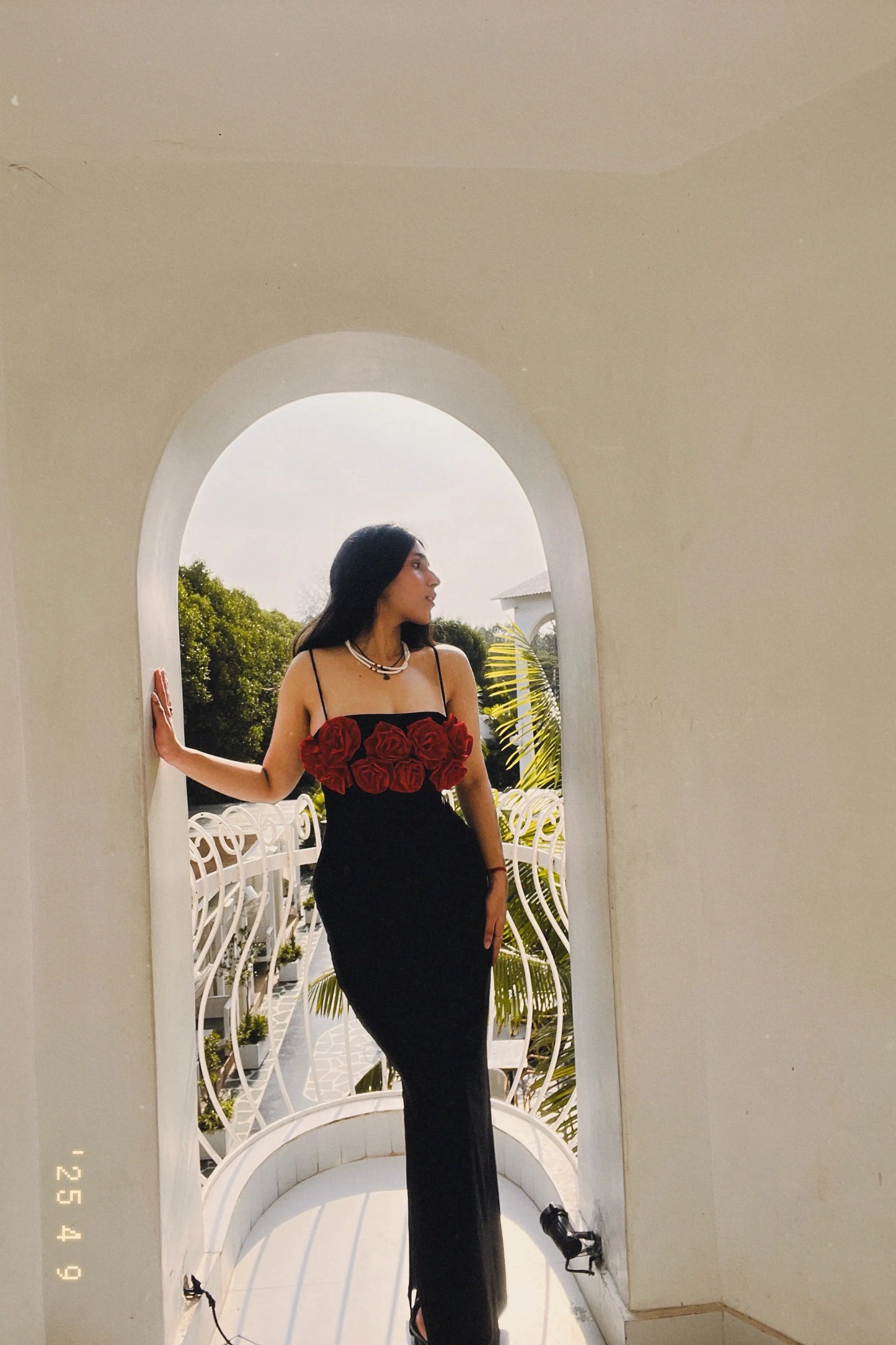 Scarlet Bloom Black Dress