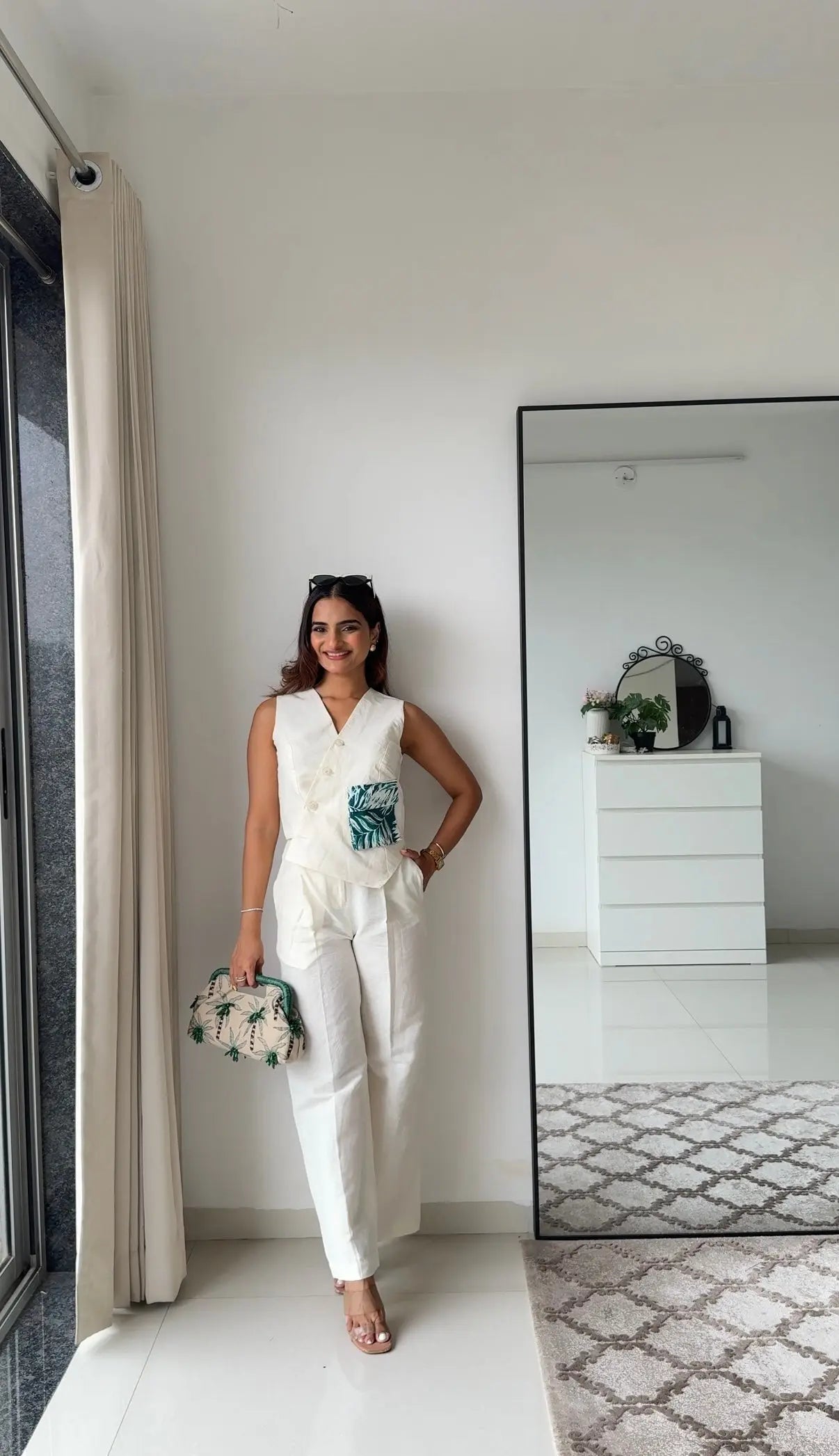 Tiya Linen Pants and Waistcoat Set