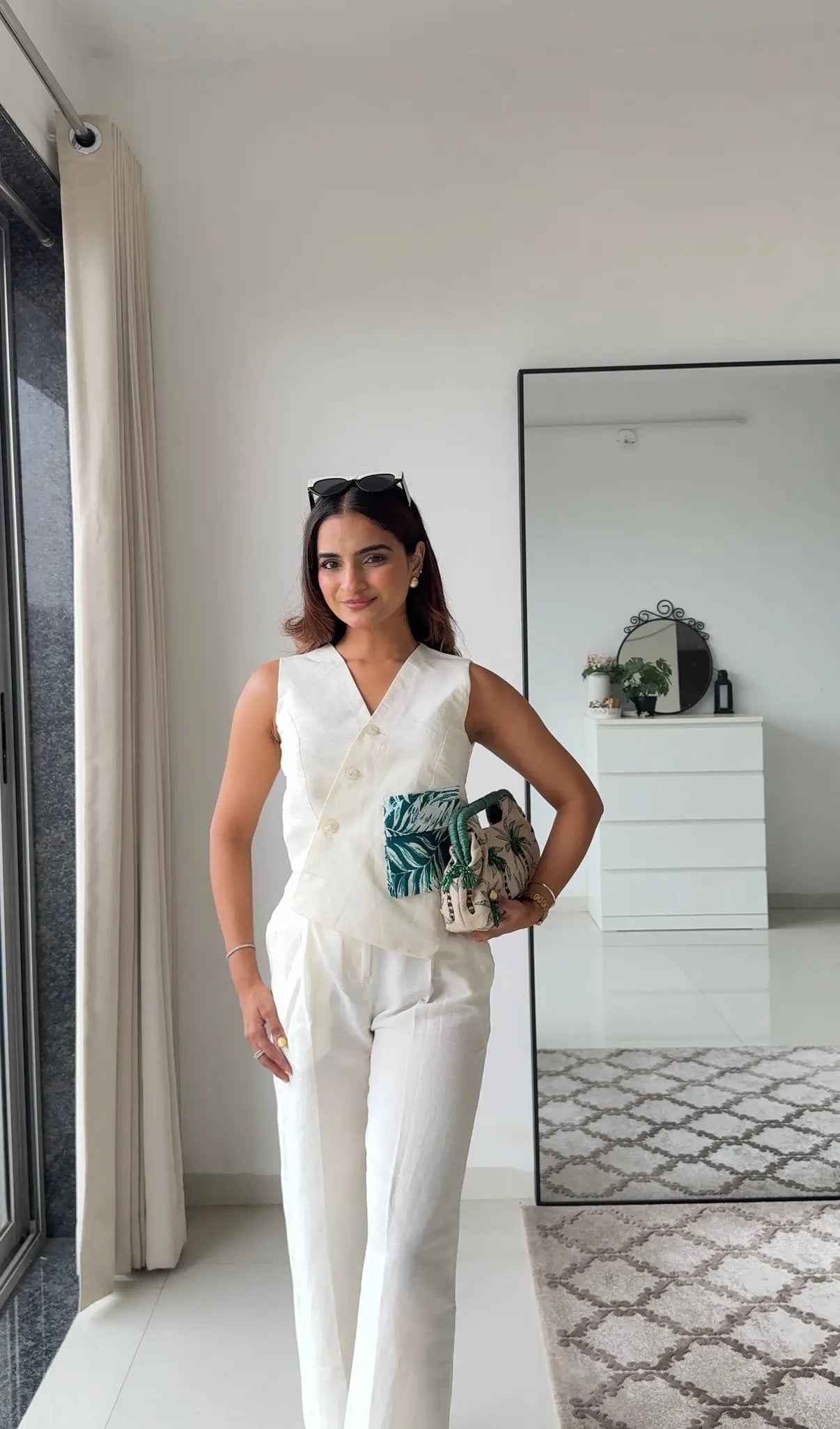 Tiya Linen Pants and Waistcoat Set