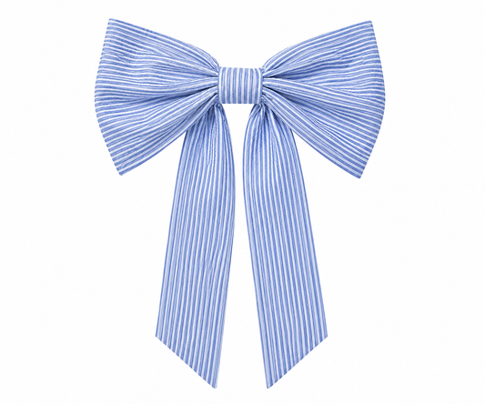 Blue stripe Hair Bow Scoopstyle