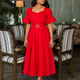Red Lily Box Pleated Midi dress