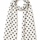 White & Black polka scarf