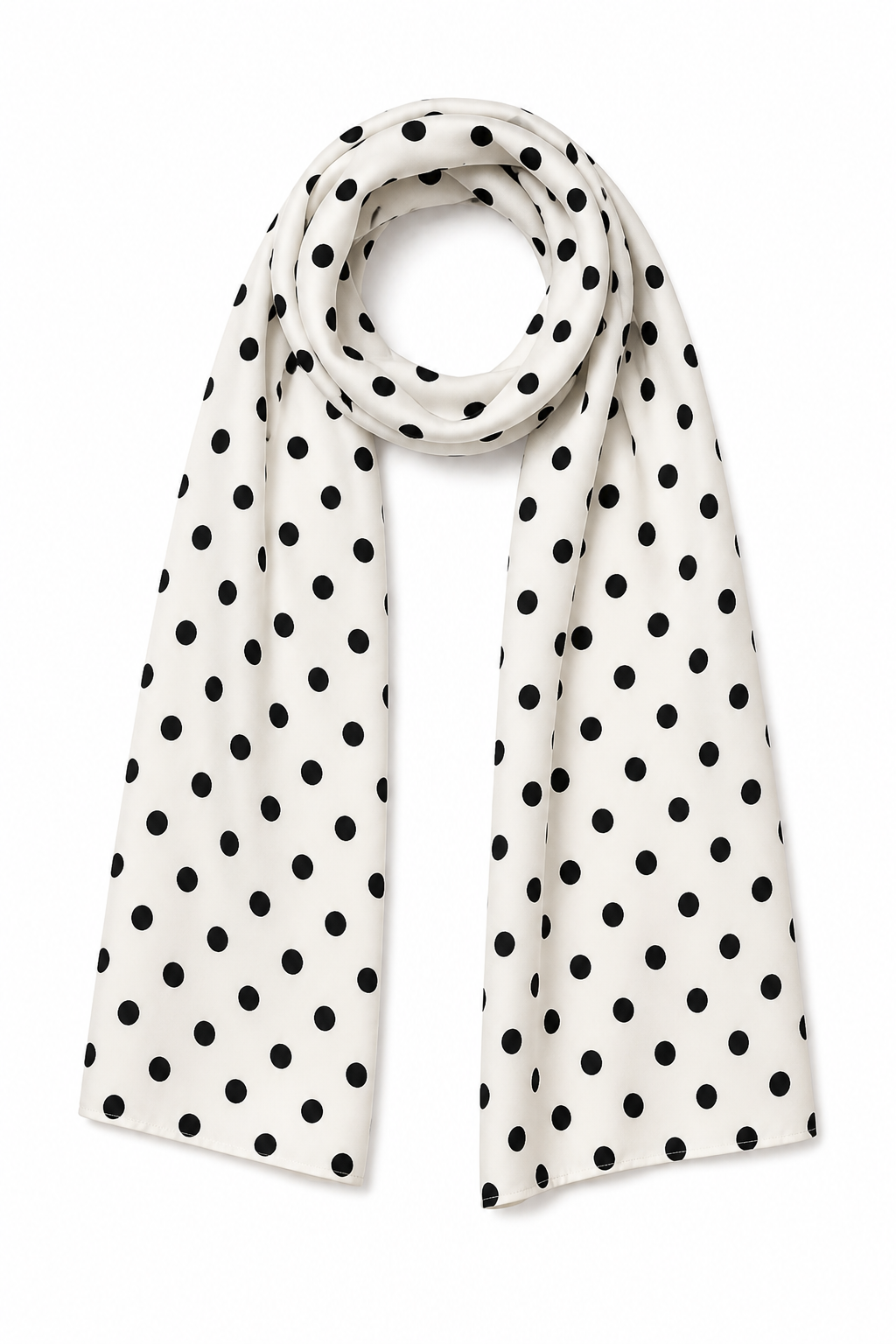 White & Black polka scarf Scoopstyle