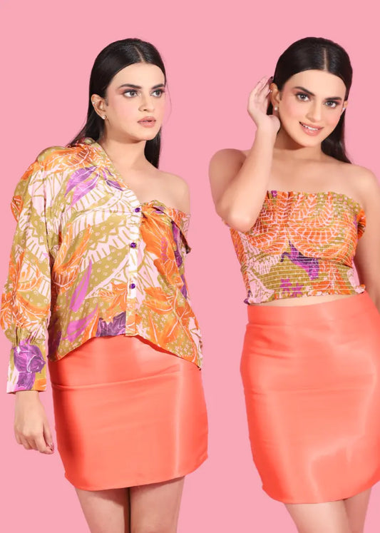 Citrus Blossom Tube Top and Shirt Combo My Store