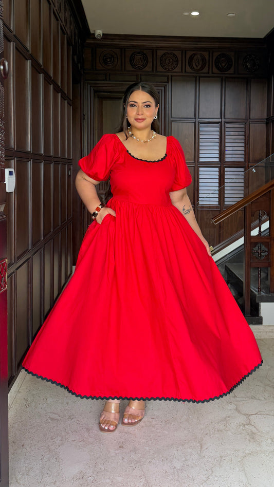 Ruby Red Flare Dress