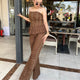 Cocoa Brown Corset Peplum Co-ord Set