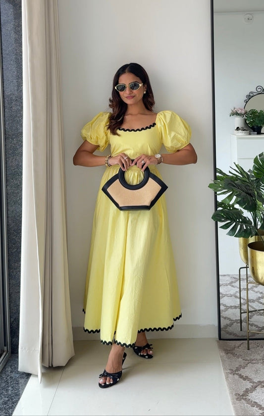 Woman in a yellow dress 