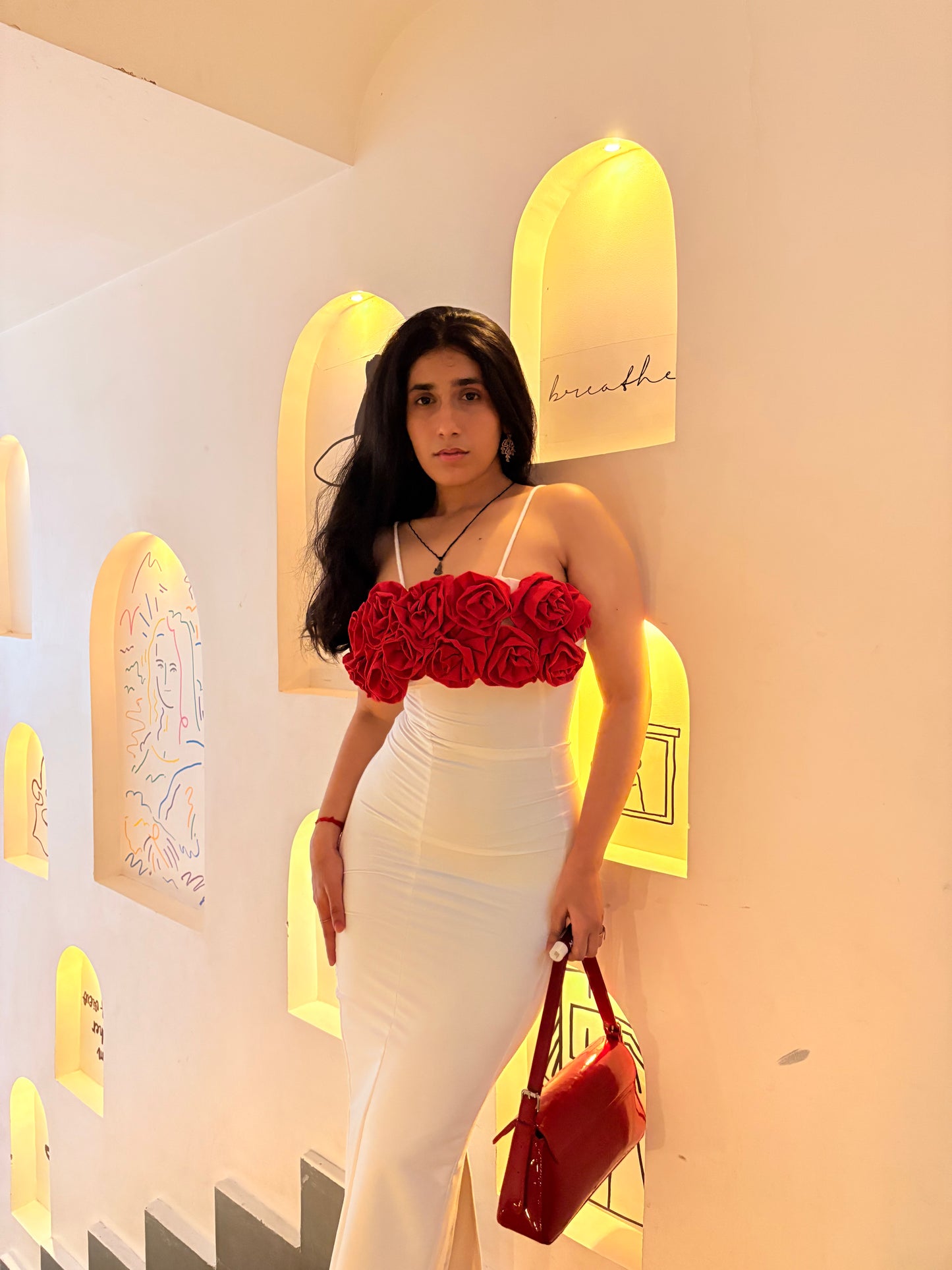 Scarlet Bloom White Dress