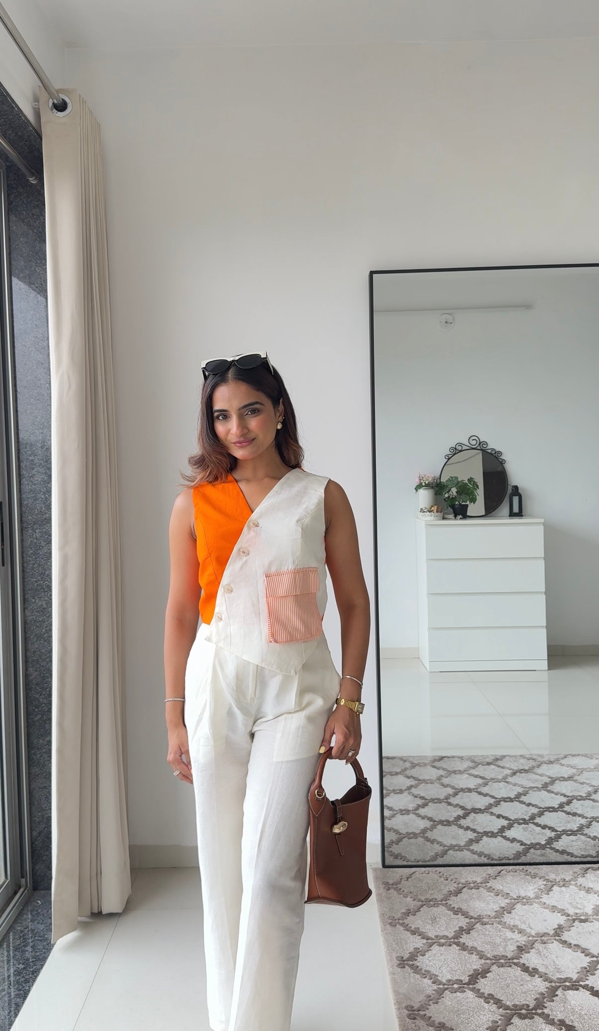 Tiya Linen Pants with Waistcoat Set
