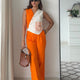 Blossom Linen Pants and white  Waistcoat Set