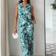 Rachel Floral Linen  Pants with Waist Coat Set