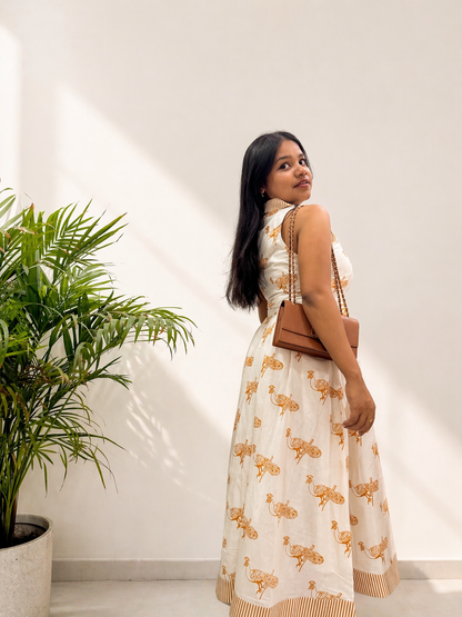 Ivory Mayura Midi Dress sleeveless