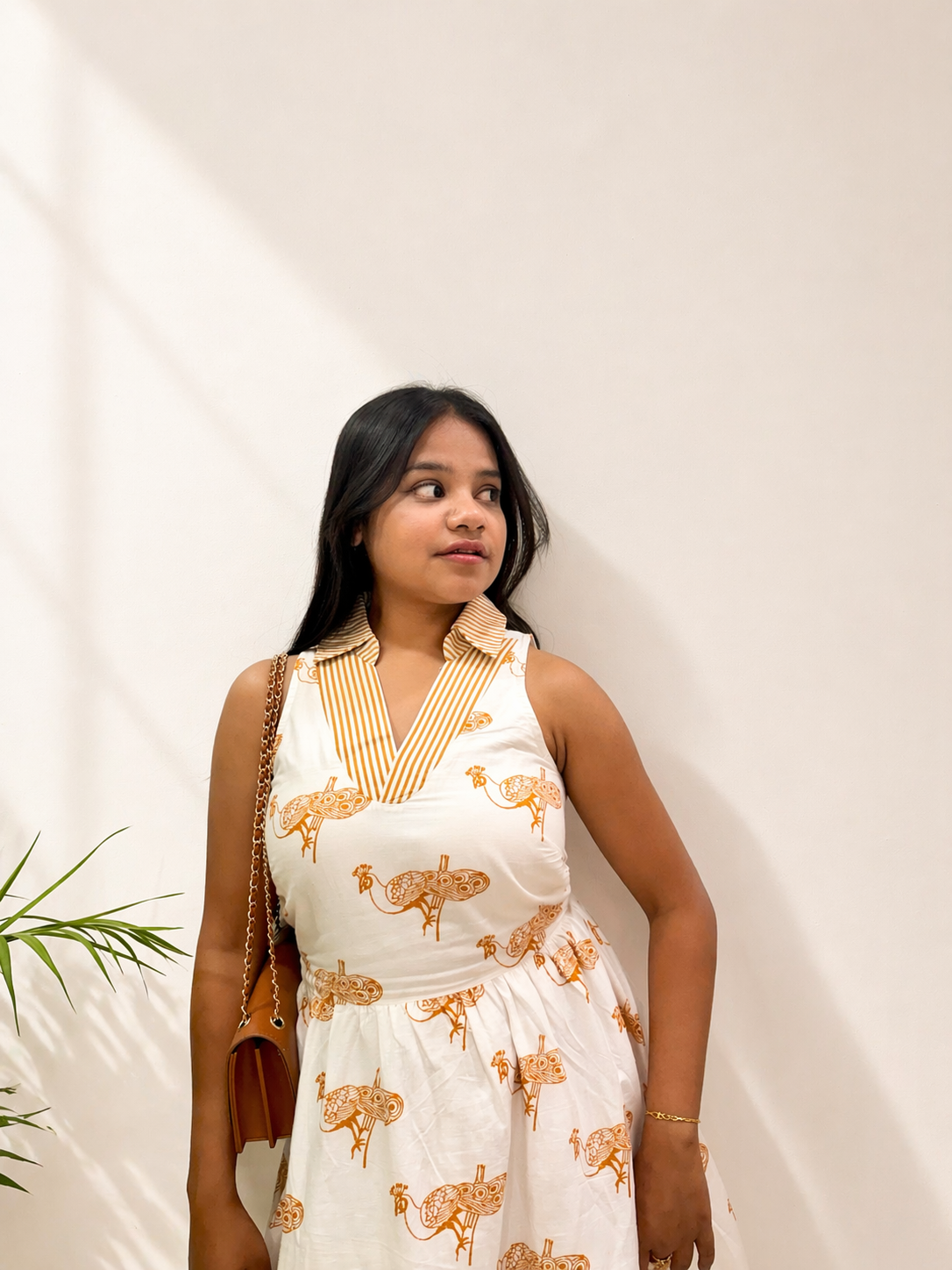 Ivory Mayura Midi Dress sleeveless
