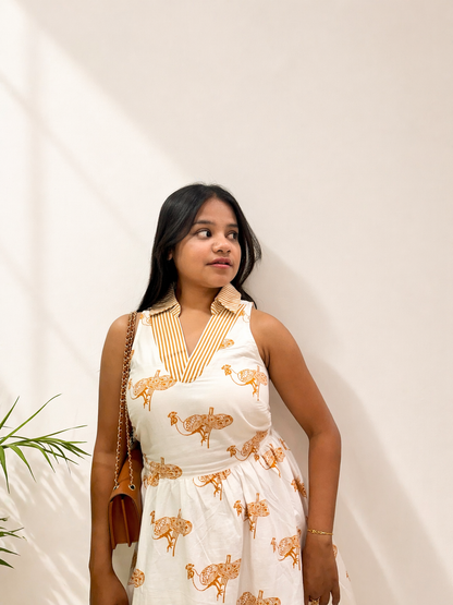 Ivory Mayura Midi Dress sleeveless