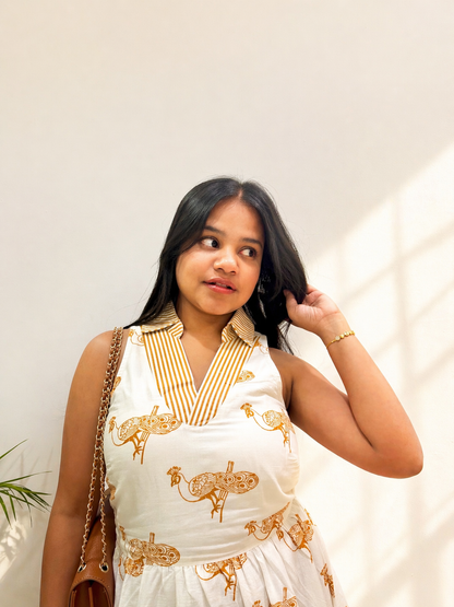 Ivory Mayura Midi Dress sleeveless