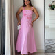 Pink Flower Dress with Bow Clip