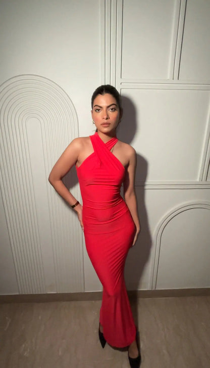 Cherry Blaze Backless Bodycon Dress - Scoopstyle