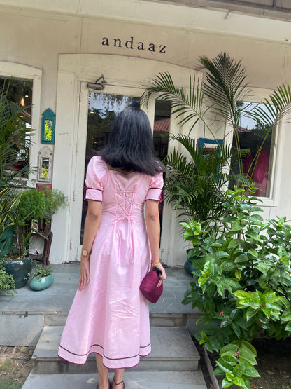 Pink Berry Dress – Pink Midi Dress for Women