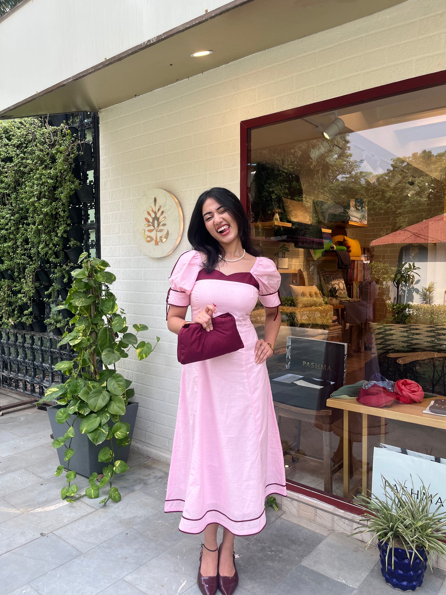 Pink Berry Dress – Pink Midi Dress for Women