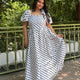 White Black Polka Dots Dress with Sleeves