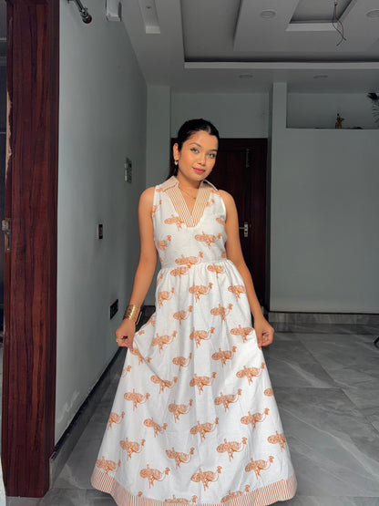 Ivory Mayura Midi Dress sleeveless Scoopstyle