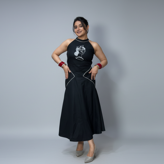 Luna Black Midi Dress