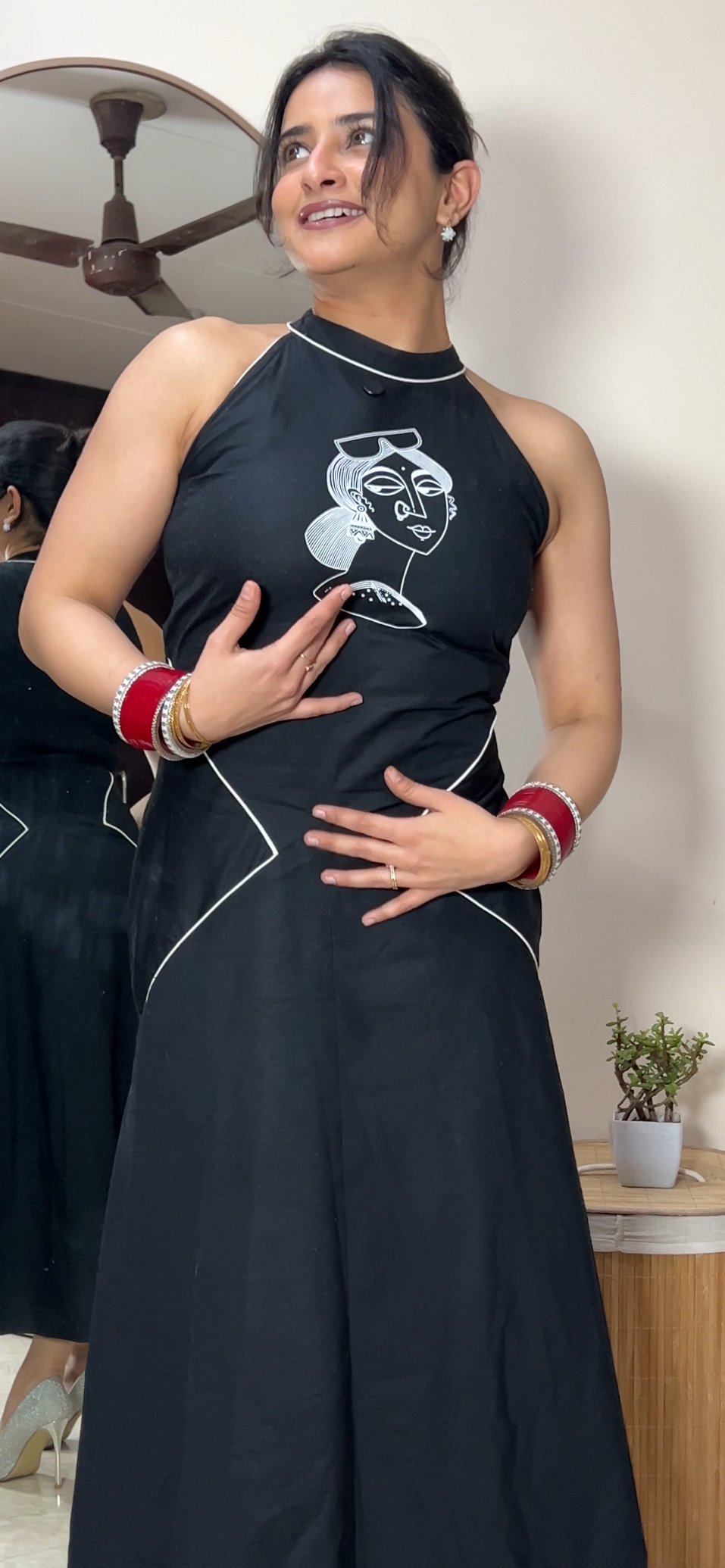 Luna Black Midi Dress