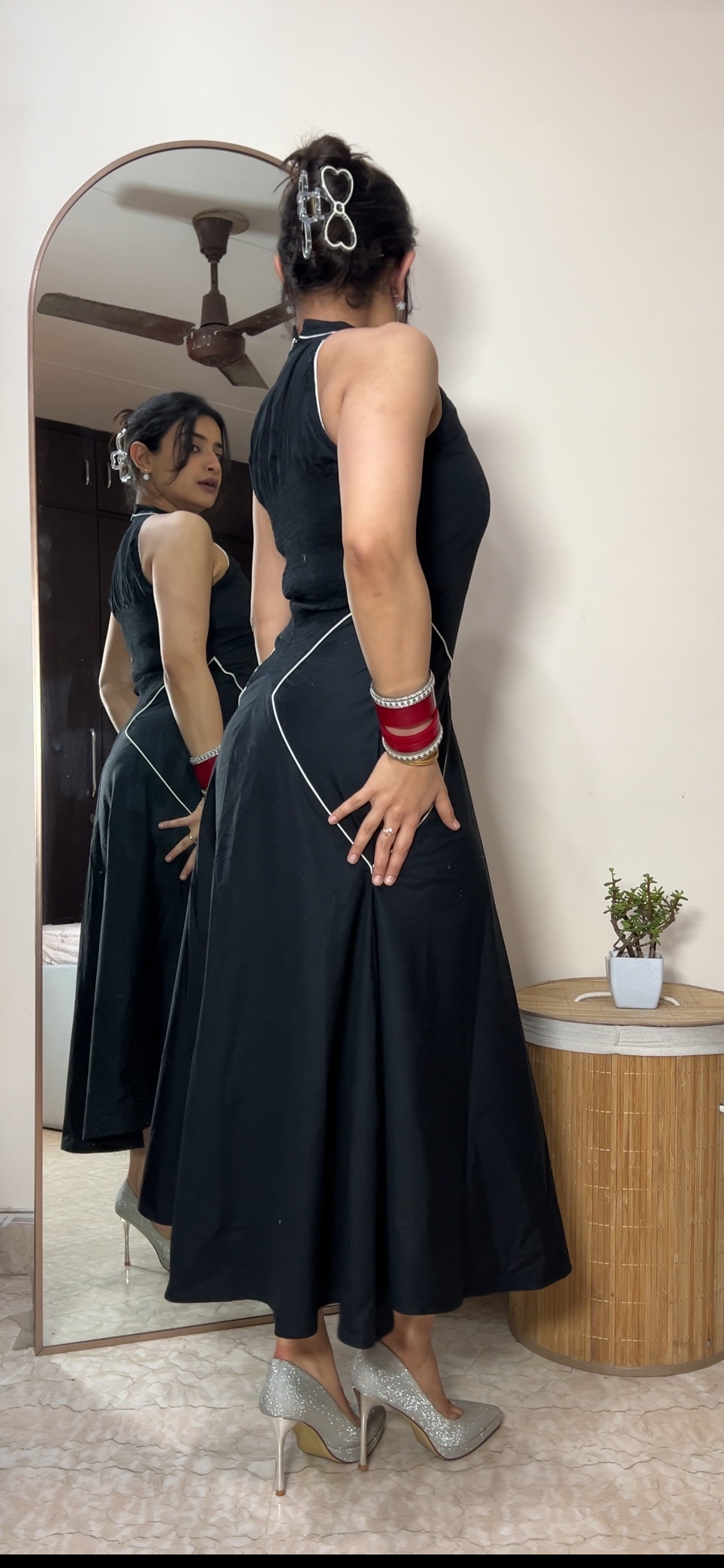 Luna Black Midi Dress