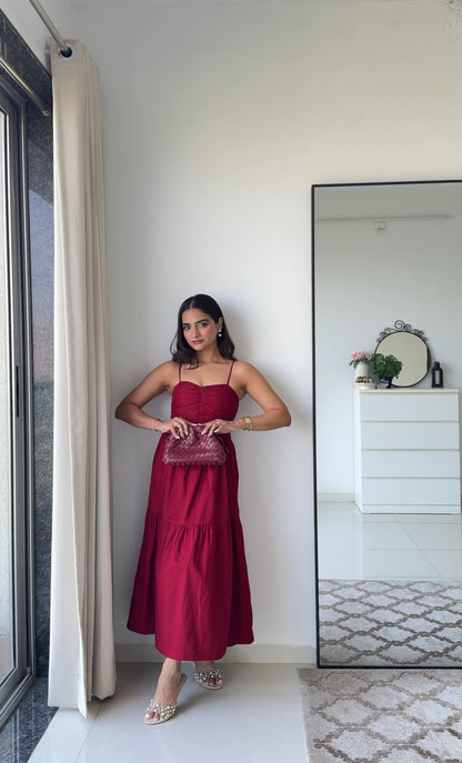 Dual Mood Berry Dress with Sleeves