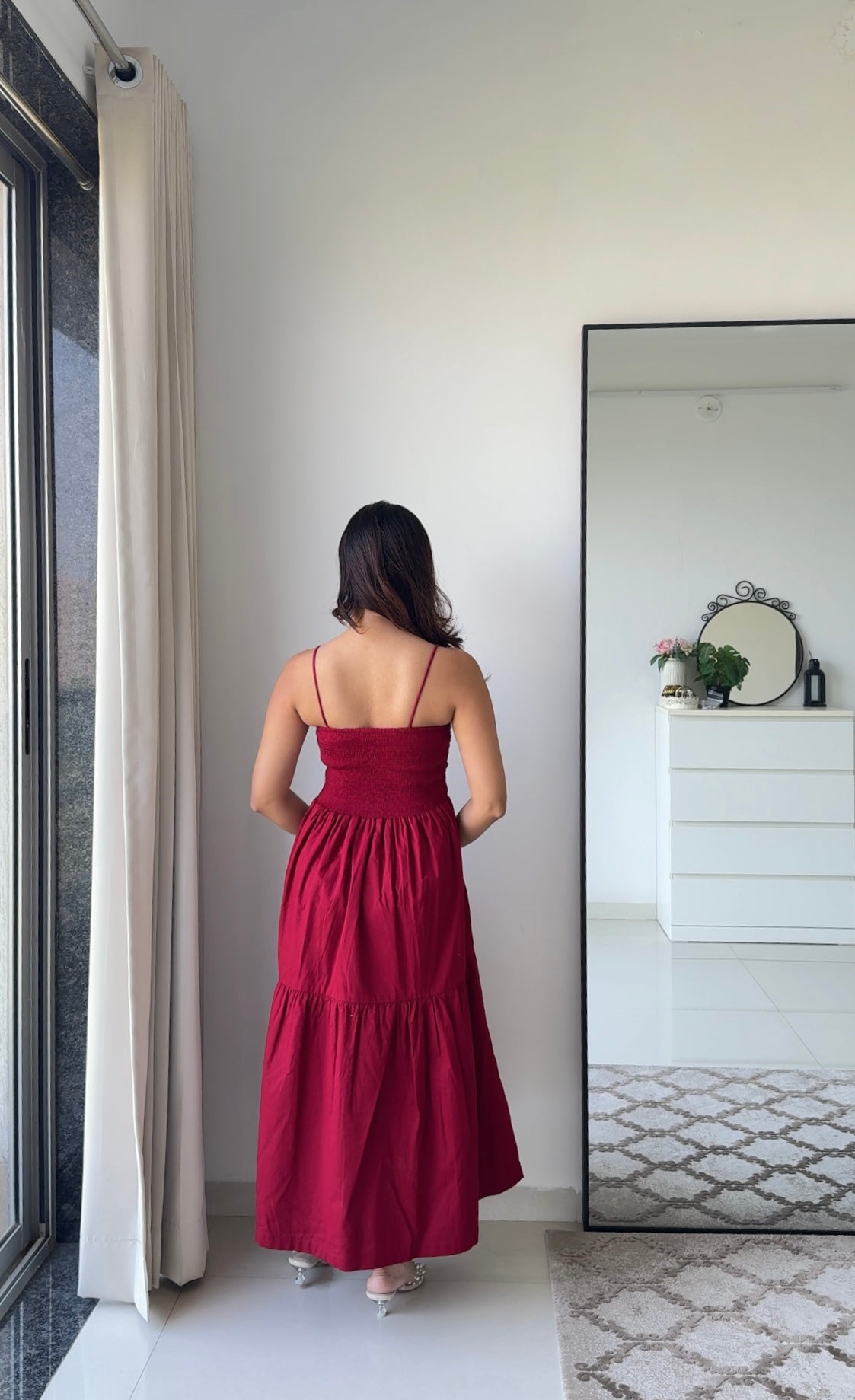 Dual Mood Berry Dress with Sleeves