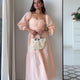 Dual Mood Peach Dress with Sleeves