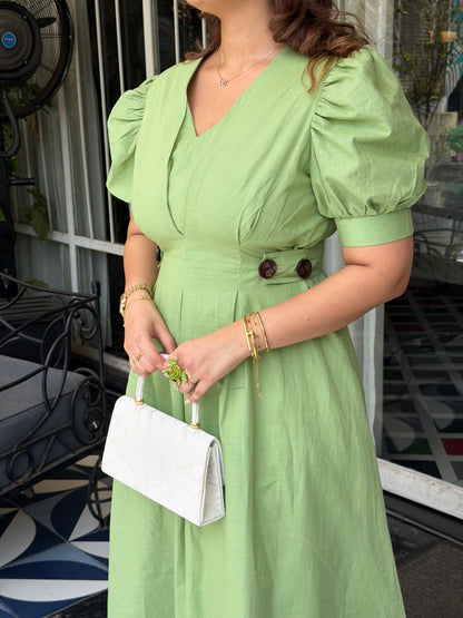 Garden Affair Cotton Linen Midi Dress