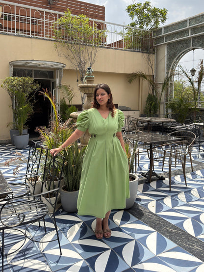 Garden Affair Cotton Linen Midi Dress