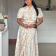 Caramel Polka Midi Dress