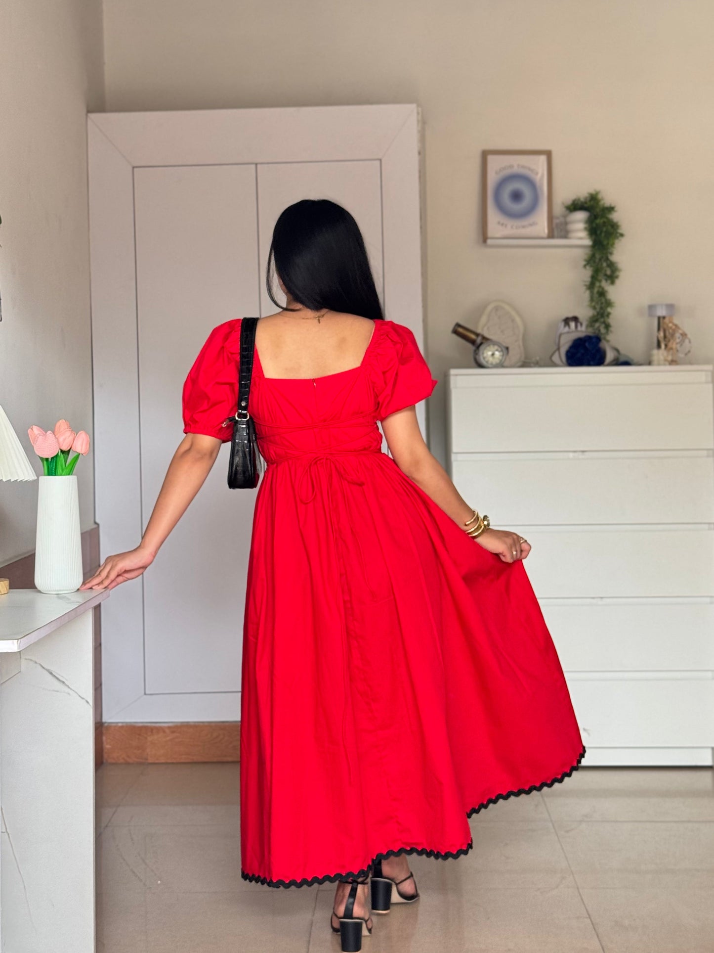 Ruby Red Flare Dress Scoopstyle