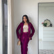 Wine Empress 3 Piece Velvet Blazer Set for Women – Premium Velvet Co-ord | Party & Festive Suit Set