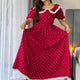 Rose Polka Dot Midi Dress