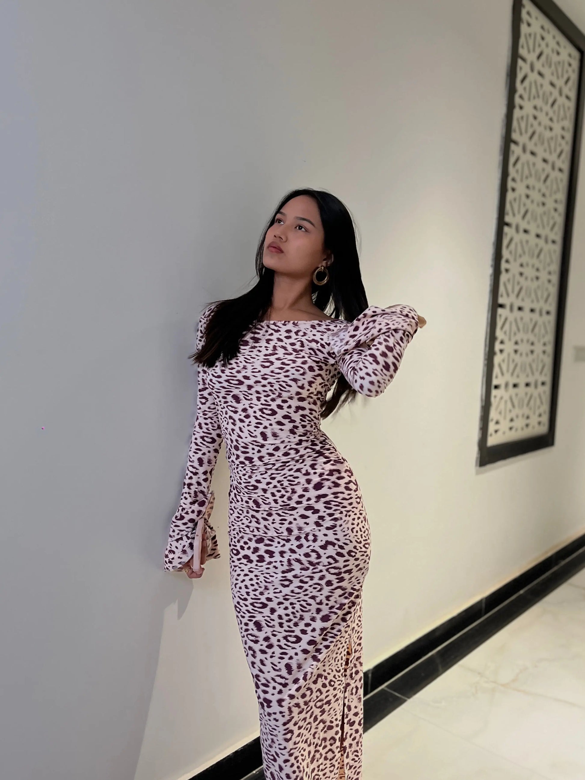 Leopard luxe bodycon dress - Scoopstyle