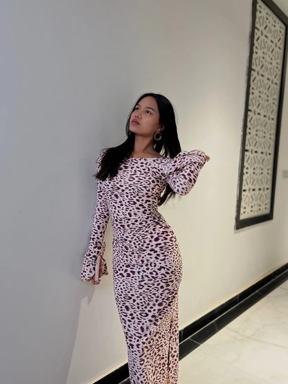 Leopard luxe bodycon dress - Scoopstyle