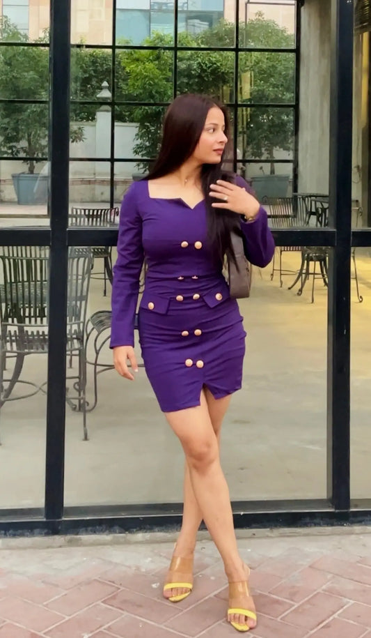 Purple Prestige Mini Dress - Scoopstyle