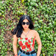Red White Ruched Tube Top
