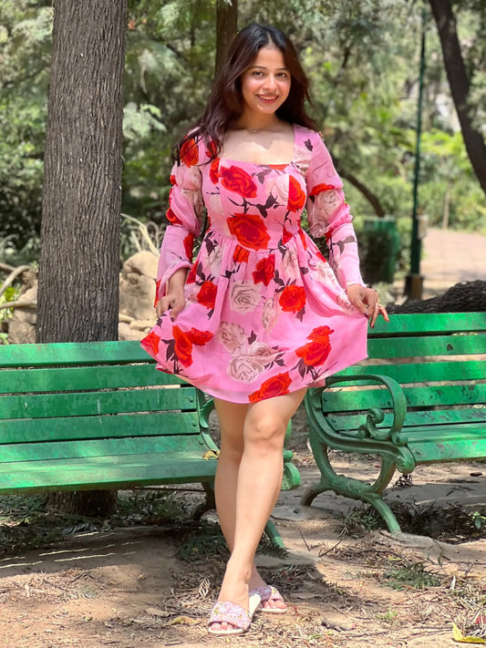 Serena Corset Floral Dress Scoopstyle