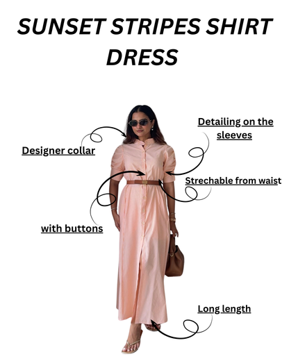 Sunset Stripes Shirt Dress Scoopstyle
