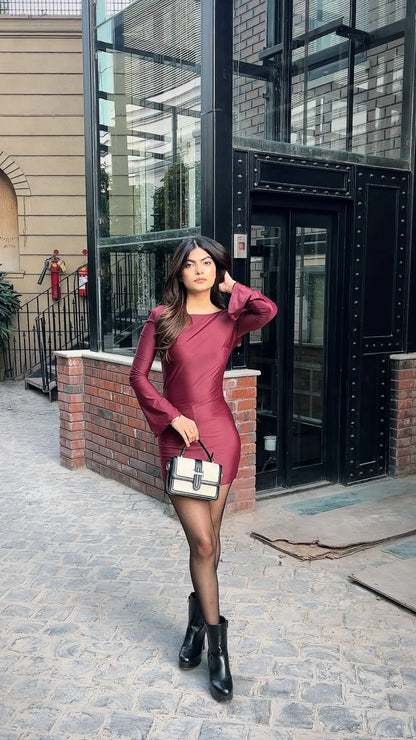 Wine Vintage Bow Dress - Scoopstyle