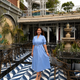 Blue Orchid Midi dress with belt