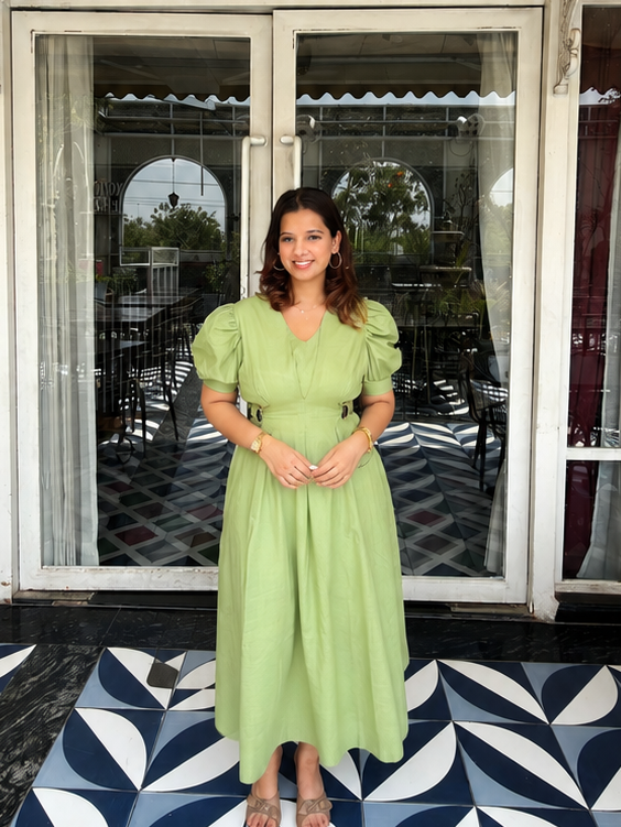 Garden Affair Cotton Linen Midi Dress