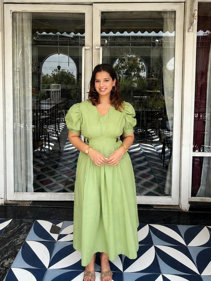 Garden Affair Cotton Linen Midi Dress