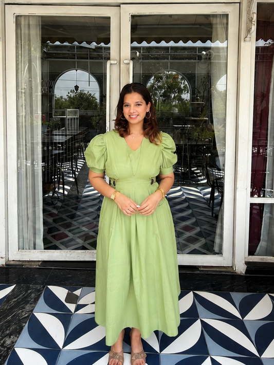 Garden Affair Cotton Linen Midi Dress
